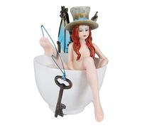 Ebros Gift Amy Brown Teacup Steampunk Locksmith Key Bearer Fairy with Mechanical Dragon Wings and Top Hat in Warm Tea Bath Figurine Whimsical Faerie Garden Sculpture Collectible