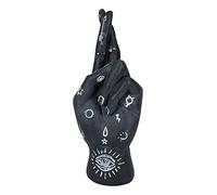 Ebros Gift Ancient Mystical Psychic Fortune Teller Chirology Palmistry Fingers Crossed Black Hand Palm Eye of Providence Astrology Symbols Figurine Decor Witchcraft Spiritual Divinity Statue