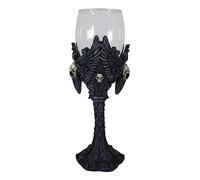 Ebros Gift Blood Moon Gothic Dark Alchemy Raven Crow Glass And Resin Wine Goblet Chalice Beverage Drinkware Serveware With Mystical Harbinger Of Doom Scavenger Bird