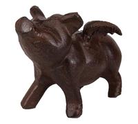 Ebros Gift Cast Iron Whimsical Flying Pig Angel Decorative Collectible Statue Heirloom Vintage Rustic Paperweight 6.5" Long Hog Heavens Animal Farm Pigs Office Or Home Desk Figurine