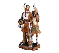 Ebros Gift Colorful Hand Painted Proud Tribal Native American Indian Couple Statue Eagle Warrior Spear Hunter Husband and Wife Family Decorative Figurine 12.5" Tall As Indian Heritage Decor Sculpture