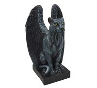 Ebros Gift Crouching Winged Yellow Moon Eyed Black Panther Jaguar Gargoyle Night Crawler Decorative Figurine 6.5" Tall Gothic Desktop Shelves Accent Statue