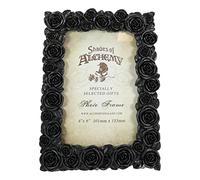 Ebros Gift Dark Side Of Romance Beauty From Ashes Gothic Black Roses Floral Arrangement 4"X6" Photo Picture Frame Desktop Easel Back Or Wall Hanging Display Alchemy Boudoir Accent