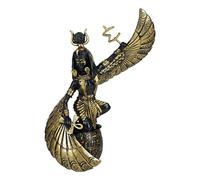 Ebros Gift Egyptian Goddess of Motherhood and Magic Mother Isis Ra Holding Ankh with Open Wings Decorative Statue 9" H Gods and Goddesses of Egypt Figurine