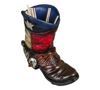 Ebros Gift Fancy Cowboy Boot with Spur Toothpick Holder Decorative Figurine Featuring Texas Lone Star State Flag for Country Western Kitchen Decor and Table Decorations for Bars or Restaurants