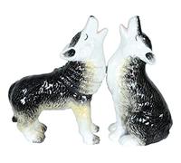 Ebros Gift Full Moon Alpha Gray Wolf Pups Howling Through The Night Ceramic Salt And Pepper Shakers Set Rustic Wildlife Woodlands Wolves Timberwolves Mystical Animal Spirit Decor