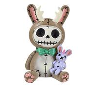Ebros Gift Furrybones Christmas Bun Bun Jackalope Jackrabbit Antelope Skeleton with Unicorn Horned Rabbit Figurine Furry Bones Skulls Skeletons Halloween Sculpture