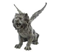 Ebros Gift Gothic Winged Roaring Lion Gargoyle Statue 7" Tall Symbol of Majesty Royalty Power Dominion Macabre Mythical Fantasy Night Warden Creature Decorative Figurine