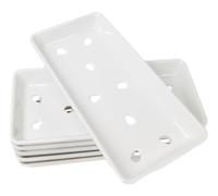 Ebros Gift Japanese Cuisine White Melamine Neta Zara Sushi Sashimi Chef Serving Plate With Drip Holes 8" X 3.75" Sushi Case Raw Food Preparation And Storage Restaurant Supply (6)