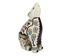 Ebros Gift Native Tribal American Aztec Hopi Indian Style Howling Wolf Animal Totem Spirit Figurine Collection Celestial Heaven and Earth Inspired Colorful Patterns
