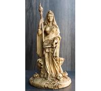 Ebros Gift Pagan Wicca Deity Hecate Statue Greek Goddess of Magic Witchcraft & Necromancy Hekate with She-Dogs Decorative Figurine Triple Goddess Form Feminism Symbol Sculpture (Ivory Beige)
