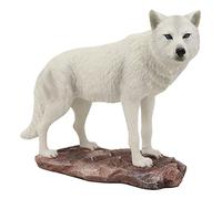 Ebros Gift Realistic Winter Hunter Tundra Snow White Albino Wolf Statue 8" Long As Direwolf Wolves Timberwolves Collection Forest Animal Decor Statue
