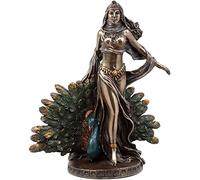 Ebros Gift Roman Juno Greek Goddess Hera With Sacred Peacock Statue Deity Of Marriage Fertility & Women Decorative Figurine