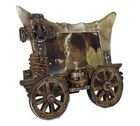 Ebros Gift Rustic Western Country Covered Wagon With Wheels And Horseshoe Star Ropes Cross 6X4 Picture Photo Frame With Easel Back Stand Or Wall Hanger Desert Old World Accent