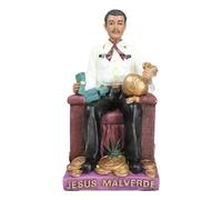 Ebros Gift Seated Jesus Malverde Cjuba Lord Angel of The Poor Figurine Narco Saint Sinaloa Religious Figurine Mexico Decor 6.25" Tall