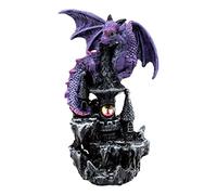 Ebros Gift Spyro Purple Twilight Dragon On Gemstone Quartz Castle Top Figurine 5.25" H Collectible Fantasy Land of Dragons Series