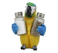 Ebros Gift Tropical Rainforest Rio Blue Scarlet Macaw Parrot Resin Salt and Pepper Shakers