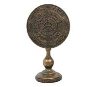 Ebros Gift Wicca Paranormal Celtic Sabbat Rune Symbols Triqueta Triquetra Knotwork Wheel of The Year Desktop Figurine Stand Sculpture Pagan Witch Calendar Desk Plaque