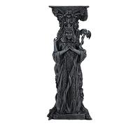 Ebros Gift Wicca Sacred Moon Triple Goddess Maiden Expectant Mother and Crone at Worship Pillar Decorative Votive Candle Holder Figurine Pagan Worship Feminism Cosmic Wiccan Home Decorative Accent