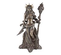 Ebros Greek Goddess White Witch Sorceress Hecate Figurine in Bronze Color Finish Hekate Necromancy Deity Magic Powerful Pagan Witchcraft Wicca Accent Statue