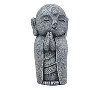 Ebros Japanese Happy Jizo Monk with Hands Clasped in Prayer Mini Statue 4.5" Tall Bodhisattva Buddha Kṣitigarbha Talisman of Protection for Children and Baby Memorial Decor Figurine Jizos Buddhas