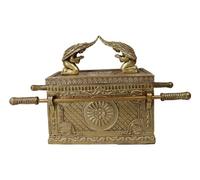 Ebros Matte Gold Holy Ark Of The Covenant Religious Decorative Figurine Trinket Box Collectible Judaic Israel Historic Model Replica (1:8 Scale Decorative Box Ark Only Without Contents)
