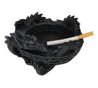 Ebros Medieval Fantasy Gerwolf Sleeping Dragon Round Cigarette Ashtray With Celtic Knotwork Figurine 5.75"D