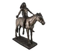 Ebros Native American Indian Medicine Man with Eagle Feather Headdress On Horse Appealing to The Great Spirit in The Heavens Decorative Figurine 8" H