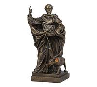 Ebros Religious Catholic Priest Saint Dominic of Osma with Hound Dog Statue Patron of Astronomers Founder of Dominican Order Rosary of Mary Home Decor Inspirational Altar Figurine