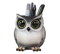 Ebros Tools Of Wisdom Whimsical Great Horned Owl Owlet Baby Stationery Make Up Brush Holder Statue Fantasy Nocturnal Chibi Owls Themed Organizer Office Desktop Pen Pencil Figurine