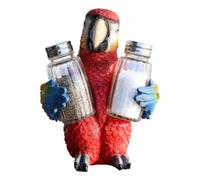 Ebros Tropical Rainforest Rio Red Scarlet Macaw Parrot Bird Salt And Pepper Shakers Holder Figurine Set 6.75"H Nautical Table Decore or Decorations For Spice Racks Holders Organizers Kitchen And Home
