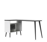 Ebru White & Black 2 Drawer Desk (H)758mm (W)1451mm (D)810mm