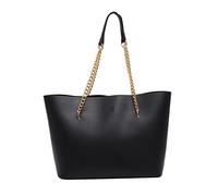 EBSBAG Casual Handbag Women Big Tote Bag Leather Handbags for Ladies New Elegant Shoulder Bag Luxury Handbags Women Bags Designer Sac (Color : Black, Size : (30cm(Max Length(50cm))