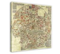 Ebstorfer Map Mappa Mundi Medieval World Map Canvas Art Poster And Wall Art Picture Print Modern Family Bedroom Decor 20x20inch(50x50cm)