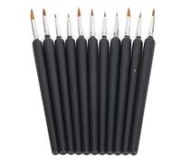 EBTOOLS 11pcs Weasel Hair Artistic Brushes for Watercolor, Gouache, & Oil Painting - Tools for Fine Detailing