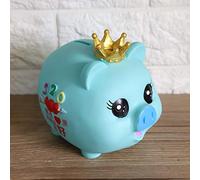 EBTOOLS 1Pc Soft Plastic Cartoon Bank with Large Capacity for ’s Savings and Financial Education (520 Blue and Yellow Crown Pig)