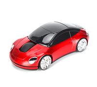 EBTOOLS 2.4G Cordless Laptop Mouse, Ergonomic Car Shaped Portable Mouse with USB Receiver for Office, Computer, Tablet (Red)