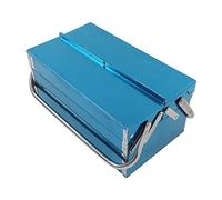 EBTOOLS 2 Layer 3 Tray Stainless Steel Tool Storage Box with Cantilever Design - Folding Accessory Suitcase for Garage and Workshop (460 Type)