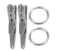 EBTOOLS 2 x Belt Clip for Outdoor Suspension Pocket Clip Stainless Steel Key Holder with Keychain Pocket Clip Smart Key Clip