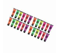 EBTOOLS 24 Tubes 10ml Neon Body Paint Set for Face & Body - Glows Under , for Festivals, Parties, Halloween & Makeup (24pcs)