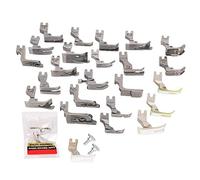 EBTOOLS 25Pcs Stainless Steel Sewing Machine Presser Foot Set for Various Sewing Needs and Easy Installation