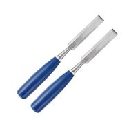 EBTOOLS 2pcs High Hardness Wood Carving Chisel Set with Comfortable Blue Handles for Precise Woodworking, Flat and Slotting Chisels (1")
