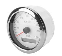 EBTOOLS 3.3in Speedometer 0-160MPH/H Backlight Gauge IP67 for Car RV Boat Yacht & User-Friendly (White)