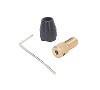 EBTOOLS 3 Jaw Self-Tightening Drill Chuck Set with Brass Spacer Sleeve/Shaft Extender, Hex Wrench, and Versatile Clamping for Electric Tools (3.17mm Hole)