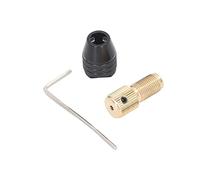 EBTOOLS 3 Jaw Self-Tightening Drill Chuck Set with Brass Spacer Sleeve/Shaft Extender, Hex Wrench, and Versatile Clamping for Electric Tools (2.0mm Hole)