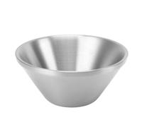 EBTOOLS 304 Stainless Steel Double Layer Salad Bowl Elegant Round Serving Bowl for Noodles Rice Ice Cream 5.1in (Silver 15cm / 5.9in)