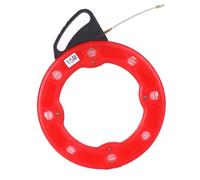 EBTOOLS 30M Steel Fish Tape Reel with Ergonomic Handle for Efficient Electrical Cable Pulling Under Carpets and Through (15M)