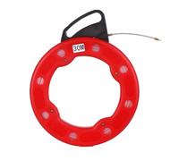 EBTOOLS 30M Steel Fish Tape Reel with Ergonomic Handle for Efficient Electrical Cable Pulling Under Carpets and Through (30M)