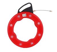 EBTOOLS 30M Steel Fish Tape Reel with Ergonomic Handle for Efficient Electrical Cable Pulling Under Carpets and Through (20M)