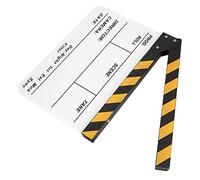 EBTOOLS 30x25CM Film Clapperboard Acrylic Clapstick Photography Props for Directors & Film Productions (Yellow strip white board (PAV1Y))